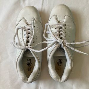 Lightly worn, white cheer shoes